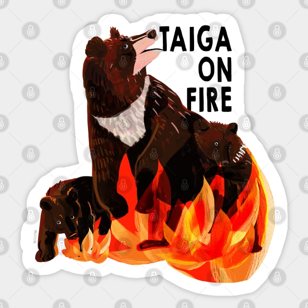 Taiga on fire #2 Sticker by belettelepink